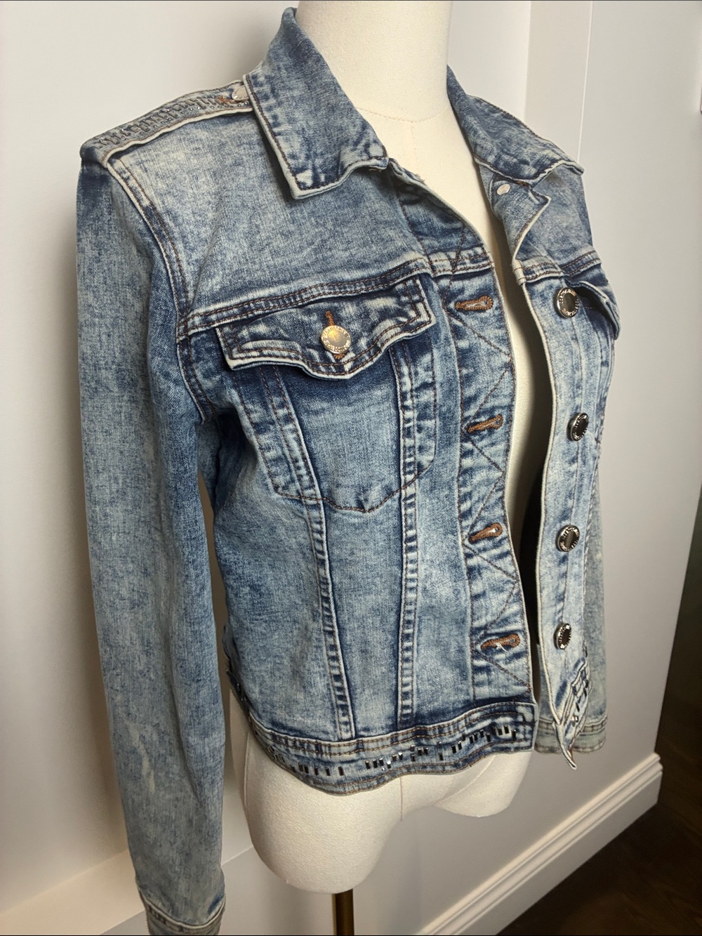 Roberto Cavalli Light Blue Washed Denim Jacket